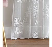 Curtainworks Sibella Paire de Rideaux Transparents en Dentelle pour Tringle à Rideaux Blanc 213,4 cm