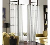 Curtainworks Soho Voile Sheer Grommet Panel, Blanc Hivernal, 59 by 95 inches