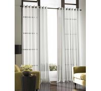 Curtainworks Soho Voile Sheer Grommet Panel, Polyester, Blanc Hivernal, by 120 inches