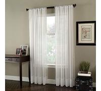 Curtainworks Soho Voile Sheer Panneau de Rideau, 149,9 cm X 274,3 cm, Winter Blanc