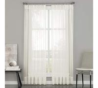 Curtainworks Soho Voile Sheer Rideaux Panneau de Rideau, Oyster, 29" x 132"