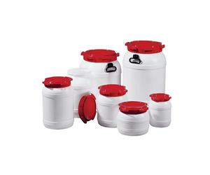 CurTec Tonnelet cylindrique 26,0 l PE blanc avec couvercle rouge sans poignée...