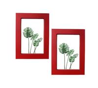 CURTEK Lot de 2 cadres photo rouges de 10,2 x 15,2 cm avec coussin amovible pour affichage sur table et montage mural