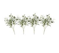 CURTEK Lot de 4 branches d'olivier artificielles, Accessoires de Décoration Intérieure, 48,3 cm, tiges d'olivier artificielles avec fruits pour vases, mariage, fête, vase décoratif