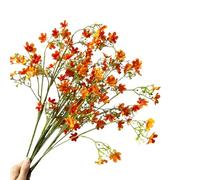 CURTEK Lot de 8 fleurs artificielles pour décoration, 67 cm, fleurs artificielles en soie orange, bouquet de fleurs pour maison, mariage, décoration intérieure et extérieure, orange