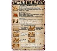 Curteny Panneau en métal « How to Bake The Best Bread » pour bar, cuisine, café, ferme, décoration murale, 14 x 20 cm