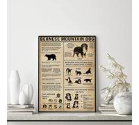 Curteny Plaque décorative vintage en métal avec chien de montagne bernois - Décoration murale - Cadeau pour les amoureux des chiens - Cadeau pour maman - Décoration spa pour chien - Impression d'art