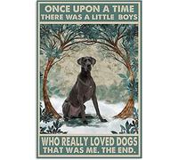 Curteny Plaque en métal rétro avec inscription « There Used to Be A Boy Who Liked Dogs Very Much », affiche intéressante en aluminium pour salle de bain, pub, café, magasin, 14 x 20 cm