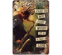 Curteny Plaque en métal rétro Jazz is Not Music It's A Way of Life - Poster vintage en métal pour pub, club, café, bar, maison - 20,3 x 30,5 cm