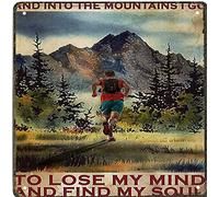 Curteny Plaque en métal vintage avec inscription « And Into I Go To Lose My Mind And Find My Soul » - Affiche de course à pied, art de course à pied, cadeau pour amateur de course BarTavernPubClub