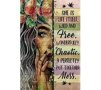 Curteny Plaque rétro en métal avec inscription « She Had The Soul of A Gypsy Heart of A Gypsy Flower Girl » - Décoration murale vintage - 20,3 x 30,5 cm