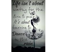 Curteny Plaque vintage en métal avec inscription « Ballet Life It's About Learning to Dance in The Rain » - Décoration murale pour la maison, la cuisine, le bar, le café - 14 x 20 cm