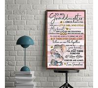 Curteny Plaque vintage en métal avec inscription « Elephant to My Granddaughter I Love You », « There was A Little Girl Who Stole My Heart », poster mural pour fille éléphant 14 x 20 cm