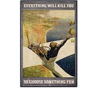 Curteny Poster en métal avec inscription « Everything Will Kill You So Choose Something » - Décoration murale pour maison, café, cuisine, toilettes - 14 x 20 cm