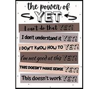 Curteny Poster en métal pour salle de classe - The Power of Yet Neutral Colors Growth Mindset Not Yet Positivity Poster vintage en métal pour homme et femme, décoration murale, 14 x 20 cm