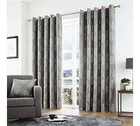 Curtina Helsinki Rideaux doublés prêts à l’Emploi avec œillet, Polyester, Graphite, 46" Width x 72" Drop (117 x 183cm)