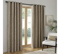 Curtina Talon Rideaux à œillets 100% Polyester recyclé pour Salon 168 x 229 cm Naturel Tissage Jacquard texturé Filtrage de la lumière