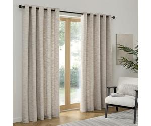 Curtina Talon Rideaux à œillets pour Salon 100% Polyester recy iltrage de la lumière - Tissage Jacquard texturé - Gris - 168 x 183 cm