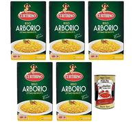 Curtiriso Riso Arborio Lot de 5 boîtes de 1 kg de riz italien 100 % riz italien Idéal pour tous les risottos 15 minutes