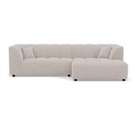 Curtis - canapé d'angle droit 4 places avec accoudoir en tissu texturé - Beige Beige G