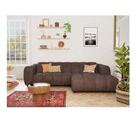 Curtis - canapé d'angle droit 4 places en simili - Marron