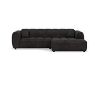 Curtis - canapé d'angle droit 4 places en simili - Noir