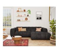 Curtis - canapé d'angle droit 4 places en simili - Noir