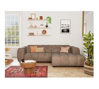 Curtis - canapé d'angle droit 4 places en simili - Taupe