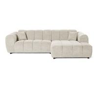 Curtis - canapé d'angle droit 4 places en tissu texturé - Beige Beige G