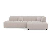 Curtis - canapé d'angle droit 4 places en tissu texturé - Beige Beige G