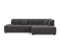 Curtis - canapé d'angle droit 4 places en tissu texturé - Gris foncé Gris foncé G