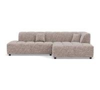 Curtis - canapé d'angle droit 4 places en tissu texturé - Taupe Taupe G