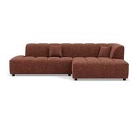 Curtis - canapé d'angle droit 4 places en tissu texturé - Terracotta Terracotta G