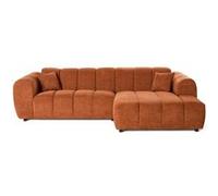 Curtis - canapé d'angle droit 4 places en tissu texturé - Terracotta Terracotta