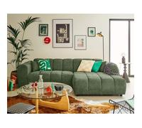 Curtis - canapé d'angle droit 4 places en tissu texturé - Vert