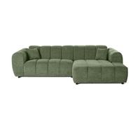 Curtis - canapé d'angle droit 4 places en tissu texturé - Vert