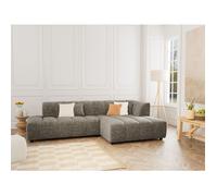 Curtis - canapé d'angle droit 4 places en tissu texturé - Vert Olive