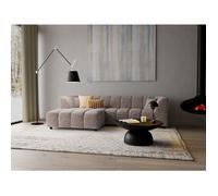 Curtis - canapé d'angle gauche 4 places avec accoudoir en tissu texturé - Taupe