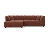 Curtis - canapé d'angle gauche 4 places avec accoudoir en tissu texturé - Terracotta Terracotta G