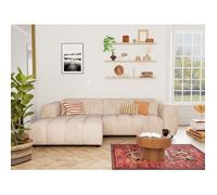 Curtis - canapé d'angle gauche 4 places en simili - Beige