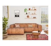 Curtis - canapé d'angle gauche 4 places en simili - Cognac Cognac G