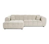 Curtis - canapé d'angle gauche 4 places en tissu texturé - Beige Beige G