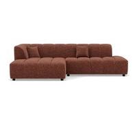 Curtis - canapé d'angle gauche 4 places en tissu texturé - Terracotta