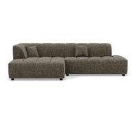 Curtis - canapé d'angle gauche 4 places en tissu texturé - Vert Olive Vert Olive G