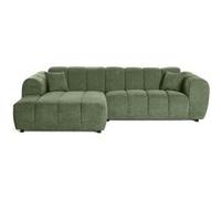 Curtis - canapé d'angle gauche 4 places en tissu texturé - Vert Vert G