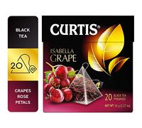 CURTIS TEA, ISABELLA GRAPE, THÉ NOIR DE CEYLAN MÉLANGÉ À DES RAISINS ET DES PÉTALES DE FLEURS, 20 PYRAMIDES À MAILLE INDIVIDUELLE