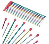 Curtzy 10 tailles de crochets tunisiens afghans en aluminium - Chaque crochet mesure 35 cm - Tailles 2,5 mm à 8 mm - Crochets multicolores pour projets de crochet - Pour débutants et experts