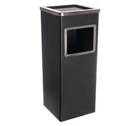 CURVASO Cendrier amovible sur pied en acier inoxydable noir argenté | Pour usage commercial, extérieur, intérieur et extérieur