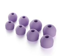 CURVD Lot de 4 paires d'embouts de rechange en silicone souple et flexible pour bouchons d'oreille, écouteurs et écouteurs XS/S/M/L Violet