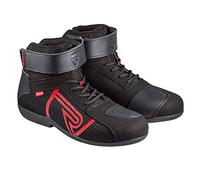 CURVE Bottes moto Rubi Vented Noir/Rouge, Microfibre, Protection cheville et talon, Fermeture à lacets, Semelle antidérapante, Adultes, Homme et femme, CE